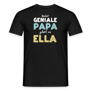Dieser Geniale Papa Gehört Zu Ella - Männer T-Shirt - Schwarz - Vorne - AI Model Male 178 light (178cm)