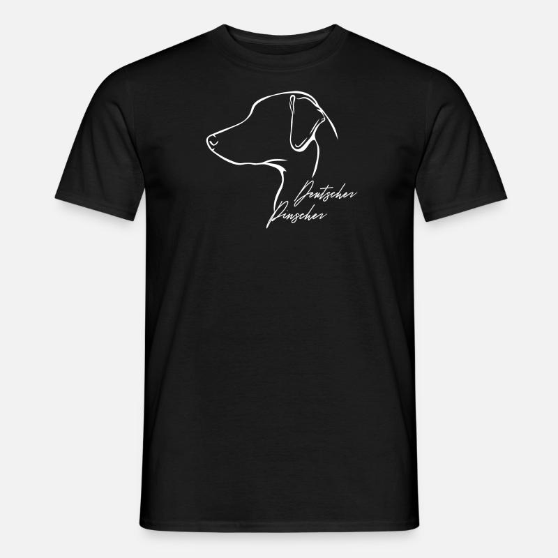 DEUTSCHER PINSCHER Profil Hunde Hund Wilsigns - Männer T-Shirt - Schwarz
