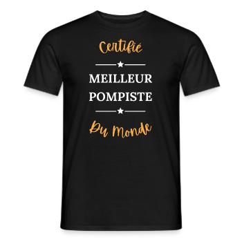 Certifié meilleur pompiste du monde - T-shirt homme - noir - Devant - AI Model Male 178 light (178cm)