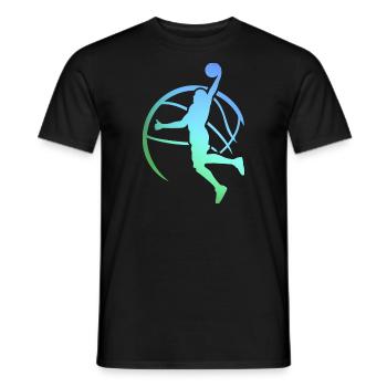 Dunking Basketball Player Basketball Bball - Men's T-Shirt - black - Front - AI Model Male 178 light (178cm)