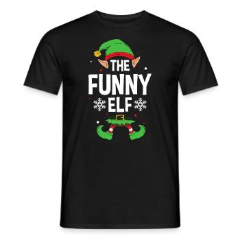 Elfe de cadeau de Noël de famille assorti de groupe - T-shirt homme - noir - Devant - AI Model Male 178 light (178cm)