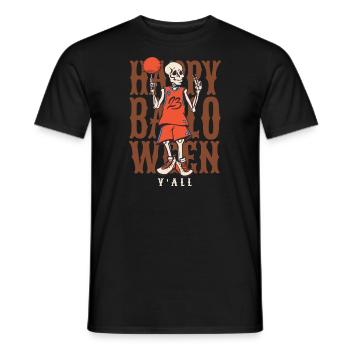 Halloween Basketball Happy Balloween Y'All - Männer T-Shirt - Schwarz - Vorne - AI Model Male 178 light (178cm)