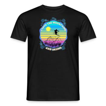 Ich liebe Die schönen Berge und das Skifahren - Männer T-Shirt - Schwarz - Vorne - AI Model Male 178 light (178cm)