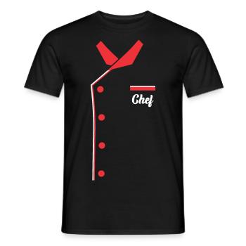 Der Chef beim essen oder in der Küche - Männer T-Shirt - Schwarz - Vorne - AI Model Male 178 light (178cm)