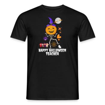 happy hallowwen teacher _ halloween professeur - T-shirt homme - noir - Devant - AI Model Male 178 light (178cm)