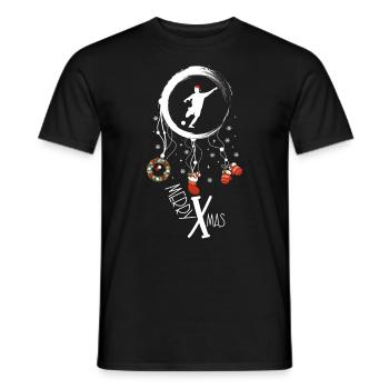 Fussball Weihnachten Weihnachtstraumfänger - Männer T-Shirt - Schwarz - Vorne - AI Model Male 178 light (178cm)