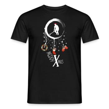 Hockeyspieler Weihnachten Weihnachtstraumfänger - Männer T-Shirt - Schwarz - Vorne - AI Model Male 178 light (178cm)