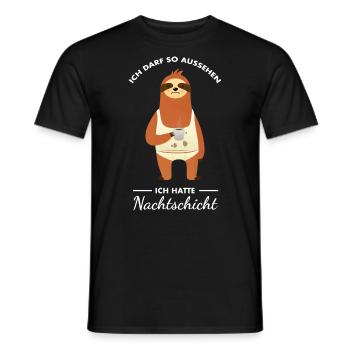 Ich Darf So Aussehen Ich Hatte Nachtschicht - Männer T-Shirt - Schwarz - Vorne - AI Model Male 178 light (178cm)