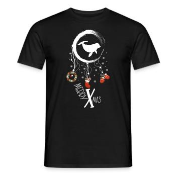 Delfin Weihnachten Weihnachtstraumfänger - Männer T-Shirt - Schwarz - Vorne - AI Model Male 178 light (178cm)