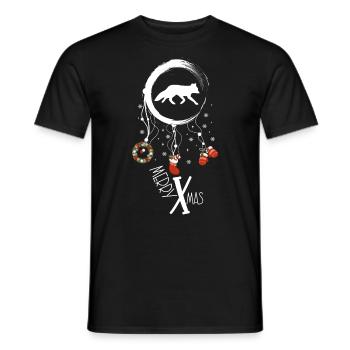 Fuchs Weihnachten Weihnachtstraumfänger - Männer T-Shirt - Schwarz - Vorne - AI Model Male 178 light (178cm)