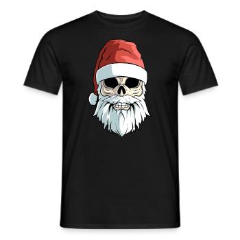 Noël drôle mauvais Père Noël crâne lourd Noël Noël - T-shirt homme - noir - Devant - AI Model Male 178 light (178cm)