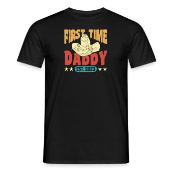 First Time Daddy dad to be pregnancy announcment 2 - Men's T-Shirt - black - Front - AI Model Male 178 light (178cm)