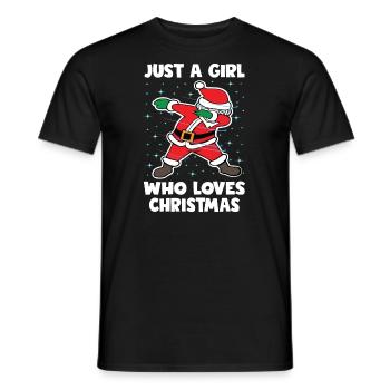 Just a Girl Who Loves Christmas - Men's T-Shirt - black - Front - AI Model Male 178 light (178cm)
