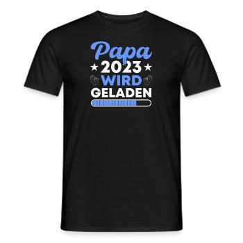 Werdender Papa 2023 loading Balken werdender Vater - Men's T-Shirt - black - Front - AI Model Male 178 light (178cm)