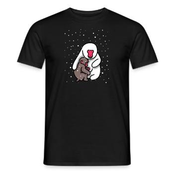 Singes japonais sous la neige - T-shirt homme - noir - Devant - AI Model Male 178 light (178cm)