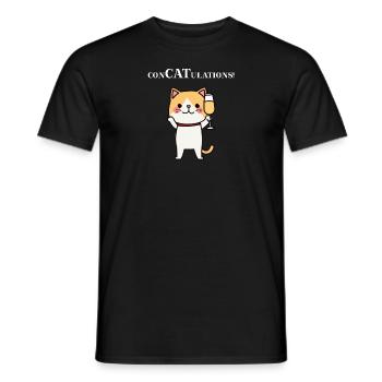 Cat Congratulations Sweet Glass Funny Gift Idea - Men's T-Shirt - black - Front - AI Model Male 178 light (178cm)