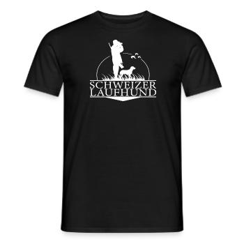 Schweizer Laufhund Jagdhunderasse Jäger Wilsigns - Männer T-Shirt - Schwarz - Vorne - AI Model Male 178 light (178cm)