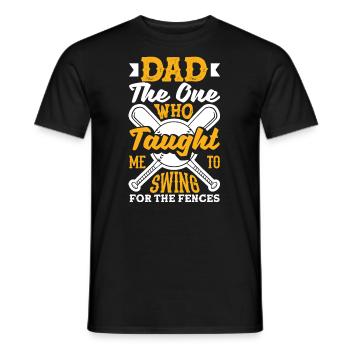 Dad Swing For The Fences Fathers Day Baseball - Men's T-Shirt - black - Front - AI Model Male 178 light (178cm)
