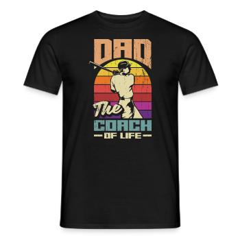 Dad The Coch Of Life Fathers Day Baseball - Männer T-Shirt - Schwarz - Vorne - AI Model Male 178 light (178cm)
