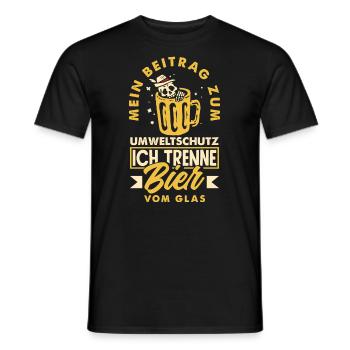 Mein Beitrag zum Umweltschutz - Ich trenne Bier - Männer T-Shirt - Schwarz - Vorne - AI Model Male 178 light (178cm)