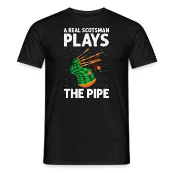 Scotsman Zitat für Dudelsackmusiker und Dudelsack - Männer T-Shirt - Schwarz - Vorne - AI Model Male 178 light (178cm)