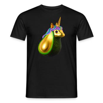 Glückliche Einhorn Avocado - Männer T-Shirt - Schwarz - Vorne - AI Model Male 178 light (178cm)