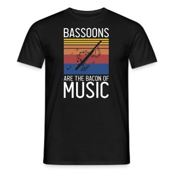Instrument à vent en bois et instrument à vent basson - T-shirt homme - noir - Devant - AI Model Male 178 light (178cm)