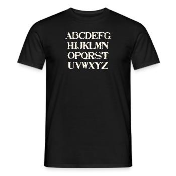 ABC Idée cadeau Alphabet - T-shirt homme - noir - Devant - AI Model Male 178 light (178cm)