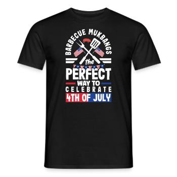 Mukbang and Barbecue on 4th of July - Men's T-Shirt - black - Front - AI Model Male 178 light (178cm)