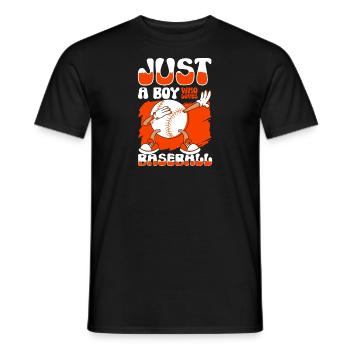 Just A Boy Who Loves Baseball - Männer T-Shirt - Schwarz - Vorne - AI Model Male 178 light (178cm)