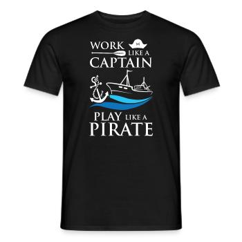 Captain Pirates - Männer T-Shirt - Schwarz - Vorne - AI Model Male 178 light (178cm)