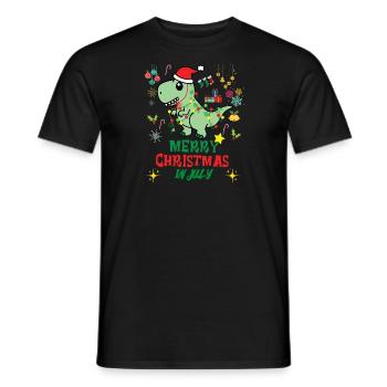 Noël en juillet, Dinosaures de Noël, T-REX - T-shirt homme - noir - Devant - AI Model Male 178 light (178cm)
