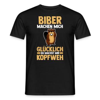 Nagetier Biberliebhaber Biber - Männer T-Shirt - Schwarz - Vorne - AI Model Male 178 light (178cm)