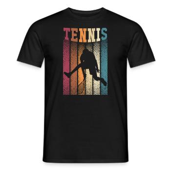 Tennisspieler Tennisschläger Tennisplatz Geschenk - Männer T-Shirt - Schwarz - Vorne - AI Model Male 178 light (178cm)
