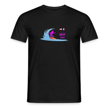 2024 Surf Tahiti femme - T-shirt homme - noir - Devant - AI Model Male 178 light (178cm)