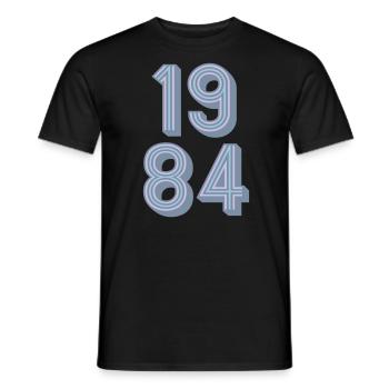 1984 Année de naissance | Couleurs changeantes - T-shirt homme - noir - Devant - AI Model Male 178 light (178cm)