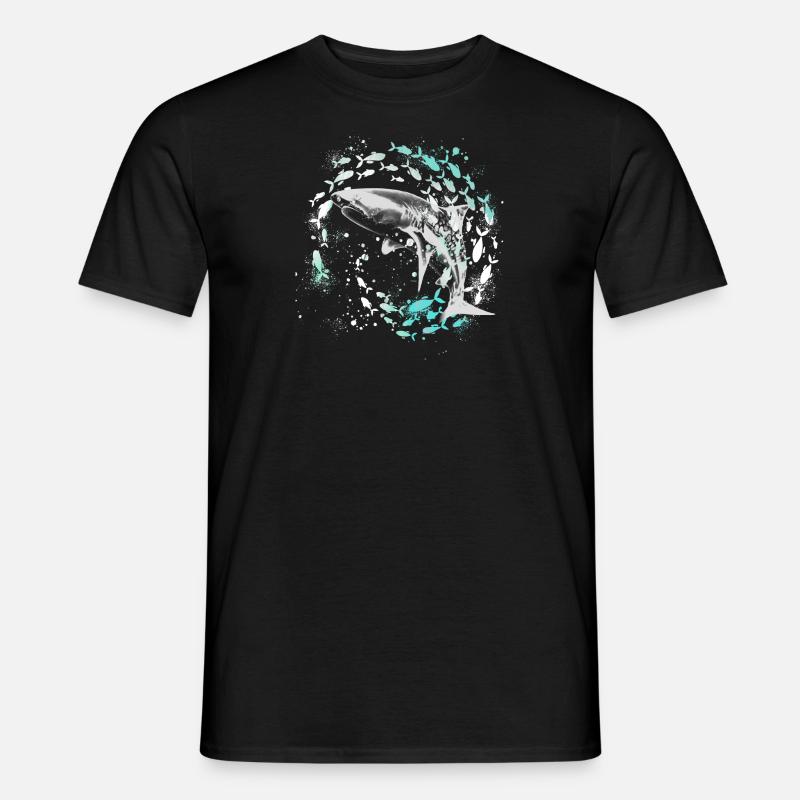 fischschwarm,fische,malerei,graffiti,Hai - Männer T-Shirt - Schwarz