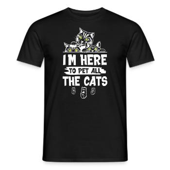 Im Here To Pet All The Cat - Männer T-Shirt - Schwarz - Vorne - AI Model Male 178 light (178cm)