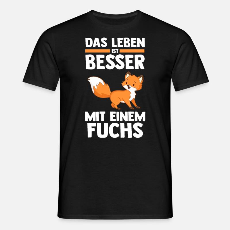 Fuchs - Männer T-Shirt - Schwarz