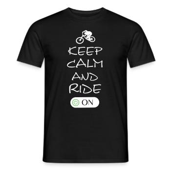 Keep Calm and Ride On - Männer T-Shirt - Schwarz - Vorne - AI Model Male 178 light (178cm)