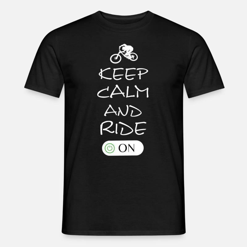 Keep Calm and Ride On - Männer T-Shirt - Schwarz