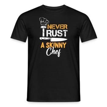 Ne faites jamais confiance à un chef maigre - T-shirt homme - noir - Devant - AI Model Male 178 light (178cm)