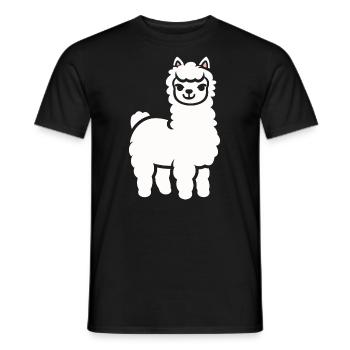Cute little llama humor - Men's T-Shirt - black - Front - AI Model Male 178 light (178cm)
