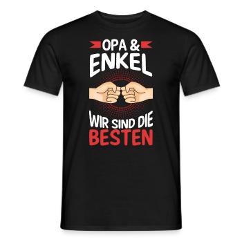 Großvater Opa und Enkel - Männer T-Shirt - Schwarz - Vorne - AI Model Male 178 light (178cm)