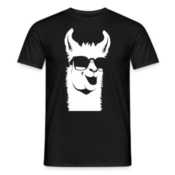 Funny Llama Wearing Sunglasses Cool Llamas - Men's T-Shirt - black - Front - AI Model Male 178 light (178cm)