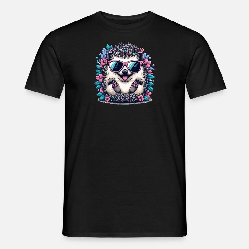 Buntes Igelchen - Männer T-Shirt - Schwarz
