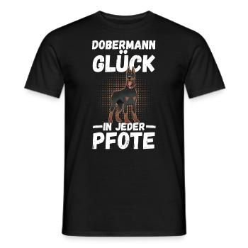 Hund Dobermann - Männer T-Shirt - Schwarz - Vorne - AI Model Male 178 light (178cm)