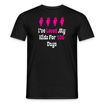 J’aime mes enfants depuis 100 jours - T-shirt homme - noir - Devant - AI Model Male 178 light (178cm)
