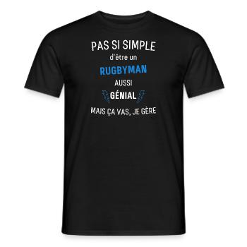 Rugbyman Génial - T-shirt homme - noir - Devant - AI Model Male 178 light (178cm)