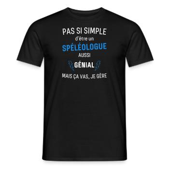 Spéléologue Génial - T-shirt homme - noir - Devant - AI Model Male 178 light (178cm)